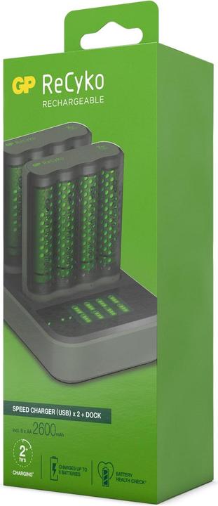 Produktbild GP Batteries Pro-Line Docking Station + 4xAAA + 4xAA (8 Stk., AA, 2100 mAh, Ladegerät inkl. Akku)