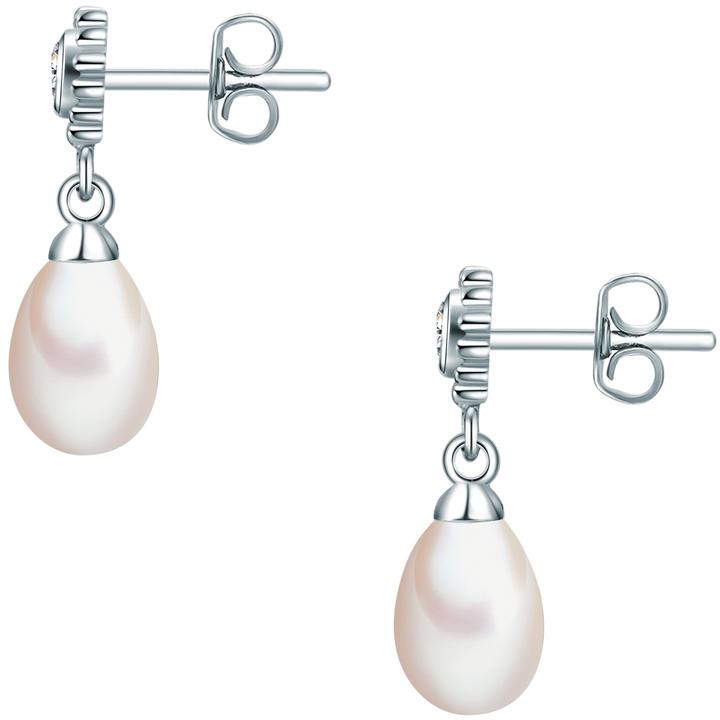 Produktbild Valero Pearls Damen Blume Sterling Silber Zirkonia Süsswasser-Zuchtperle silber - 3590 (Sterling Silber 925, -)