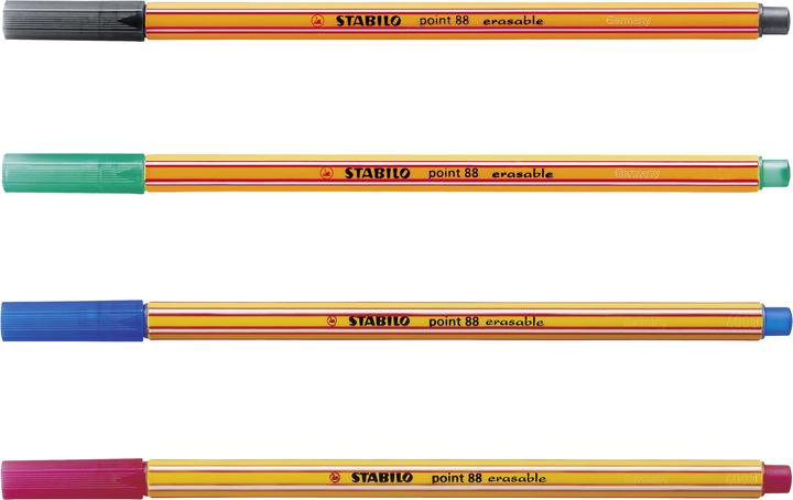 Produktbild STABILO point 88 erasable Fineliner mit löschbarer Tinte (Mehrfarbig, 10 x)
