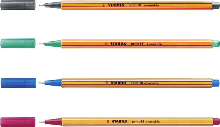 Produktbild STABILO point 88 erasable Fineliner mit löschbarer Tinte (Mehrfarbig, 10 x)