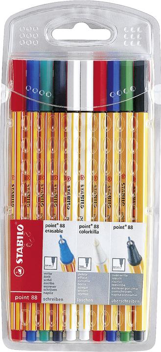 Produktbild STABILO point 88 erasable Fineliner mit löschbarer Tinte (Mehrfarbig, 10 x)