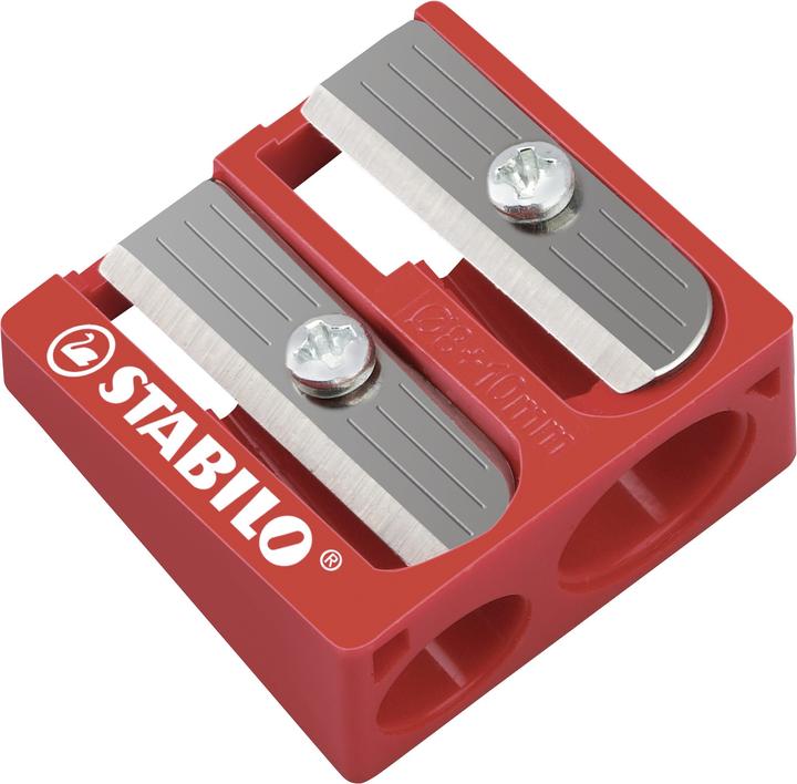 Productafbeelding STABILO Trio dik driehoekig krijt met puntenslijper (Veelkleurig, 18 x)