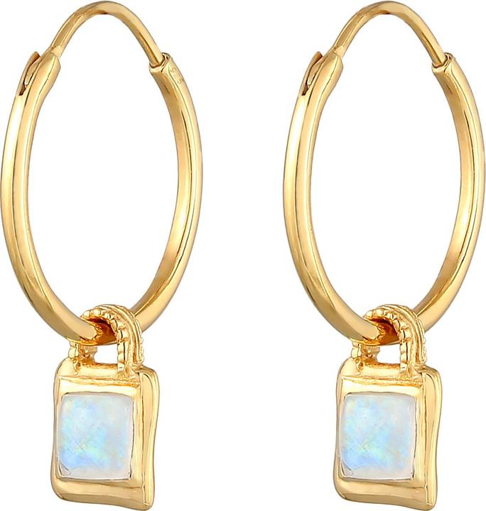 Immagine prodotto Elli Creolo, orecchini con pietre preziose (Argento 925 placcato oro, Pietra lunare)