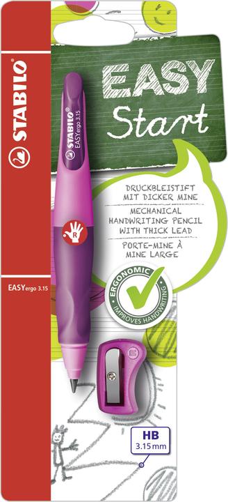 STABILO EASYergo ergonomischer Druck-Bleistift für Rechtshänder HB (3.15 mm, HB, 1 x)