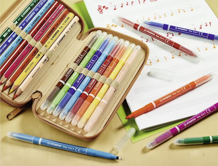 Produktbild STABILO Trio in Filzstift und Fineliner in einem (Mehrfarbig, 10 x)