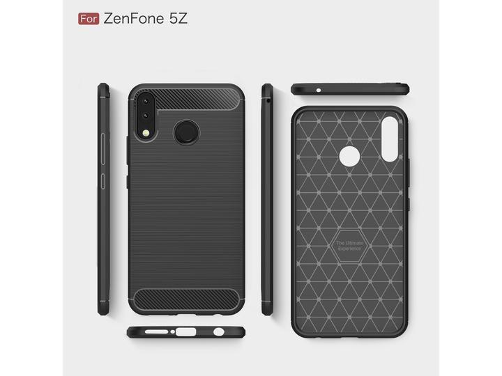 Actual product image Screenguard Asus ZenFone 5 / 5Z Cover Carbon Brushed Soft TPU (Asus Zenfone 5Z)