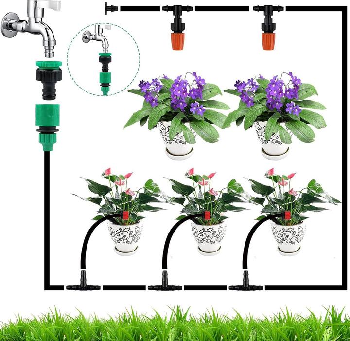 Produktbild Anjun 200-teiliges Set Gartenbewässerungssystem (Tropfbewässerung Set)