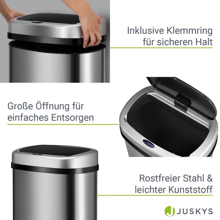 Actual product image Juskys Automatic waste bin with sensor (70 l)