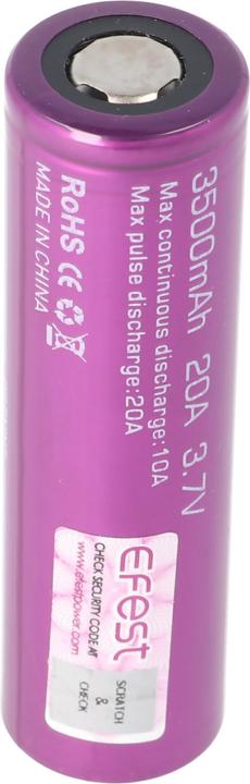 Immagine prodotto Efest Batteria Purple IMR 18650 (Flat Top) (1 pz., 18650, 3500 mAh)