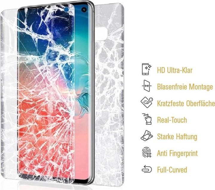 Produktbild Protectorking 6x Panzerfolie Anti-Shock Full Cover HD Klar (6 Stück, Samsung Galaxy S10+)