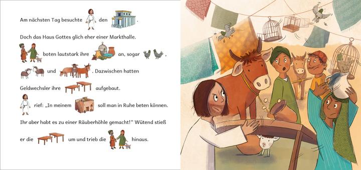 Actual product image Auf einem Esel nach Jerusalem... Die Ostergeschichte in Bildwörtern (German, Michaela Hanauer, Stefanie Brass, 2023)