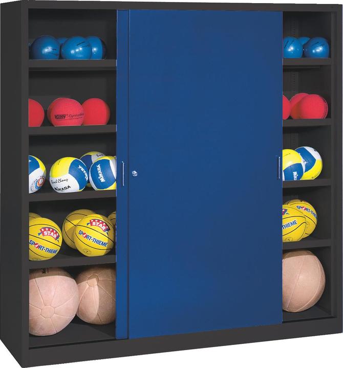 Image du produit C+P Armoire à balles (hxlxp : 195x190x60 cm, avec portes coulissantes en tôle pleine, type 4)