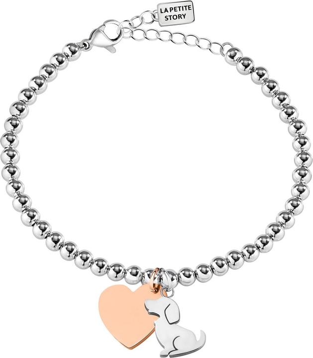La Petite Story Bicolor Steel Bracelet Doggy and Heart LPS05AQI02 (L) (17 cm, Edelstahl)