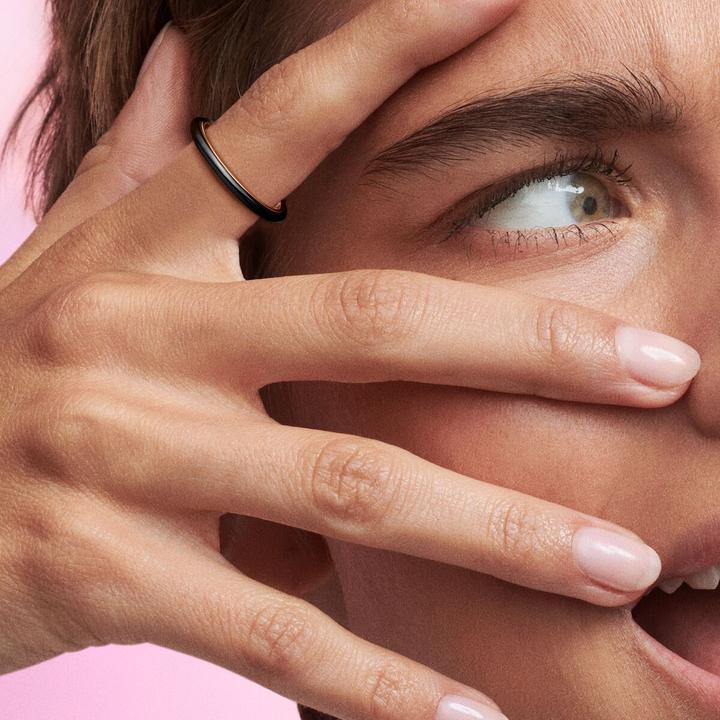 Actual product image Pandora Me 14k Rose Gold Black Ring (60)