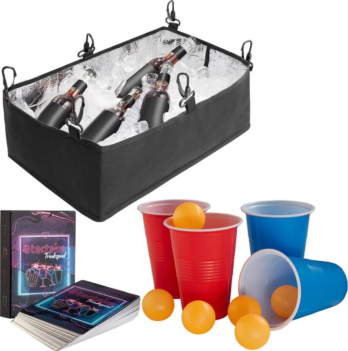 Immagine prodotto tectake Tavolo da beer pong BeerWars II, con vano per il ghiaccio e illuminazione a LED