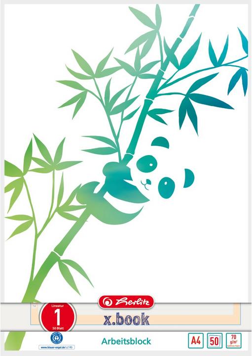 Actual product image Herlitz GREENline notebook 50 sheets (A4, Lined, Soft cover)