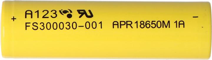 Actual product image AccuCell Battery A123 APR18650M1-A, LiFePo4 battery (18650, 1100 mAh)