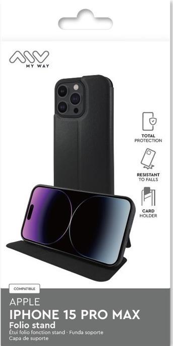 Actual product image My Way Case Stand function Black Series (Apple iPhone 15 Pro Max)