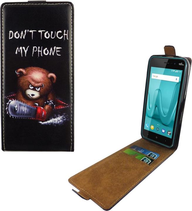 Actual product image König Design Wiko Lenny 4 Mobile Phone Case Protective Case Bear with Chainsaw Pocket Flip Cover Cases (Lenny 4)