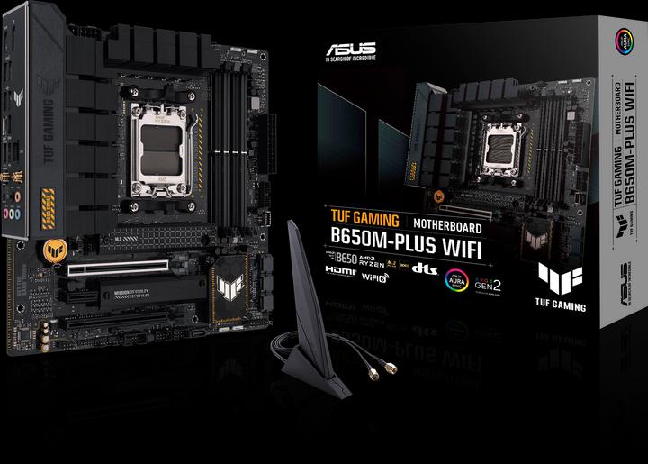 Produktbild ASUS TUF GAMING B650M-PLUS WIFI (AM5, AMD B650M, mATX)