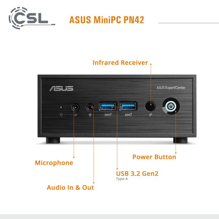 Image du produit CSL Mini PC ASUS PN42 N200 / 1000 Go M.2 SSD / 16 Go RAM / Win 11 Famille (Intel N200, 16 Go, 1000 Go, Intel UHD Graphics)