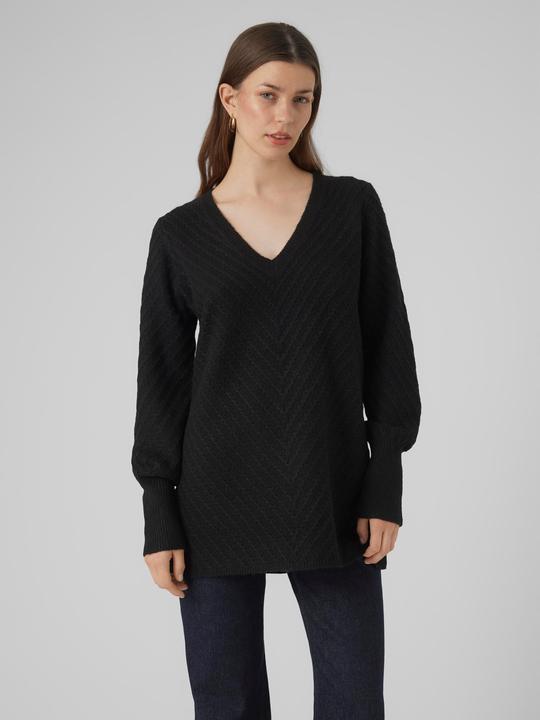 Produktbild Vero Moda VMANJASTINNA LONG V-NEK PULLOVER GA EXC Strickpullover (XS)