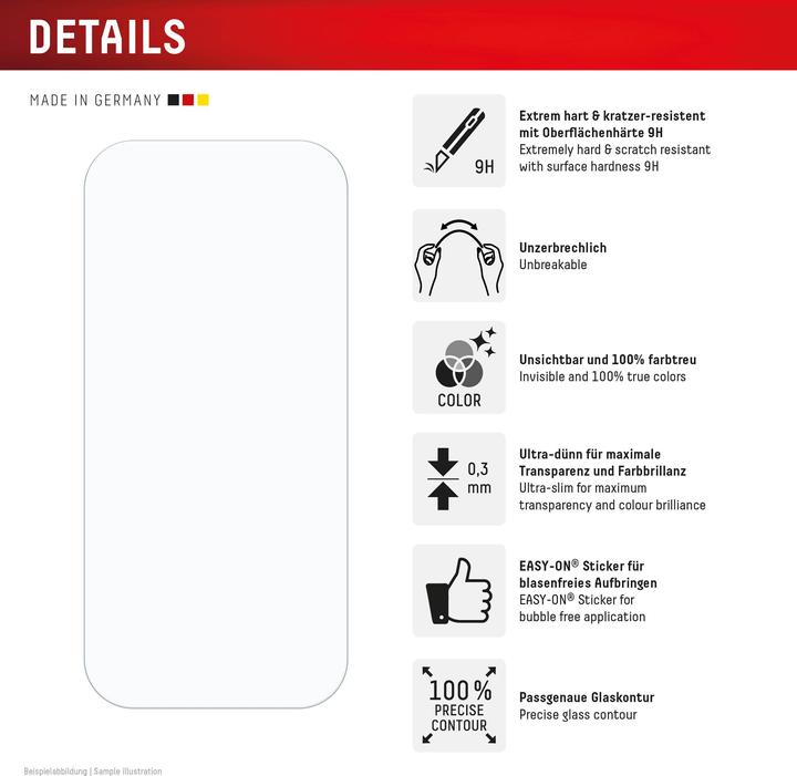 Nutritional values and ingredients Displex Smart Glass, Displayschutzfolie (1 Piece, Apple iPhone 16 Pro)