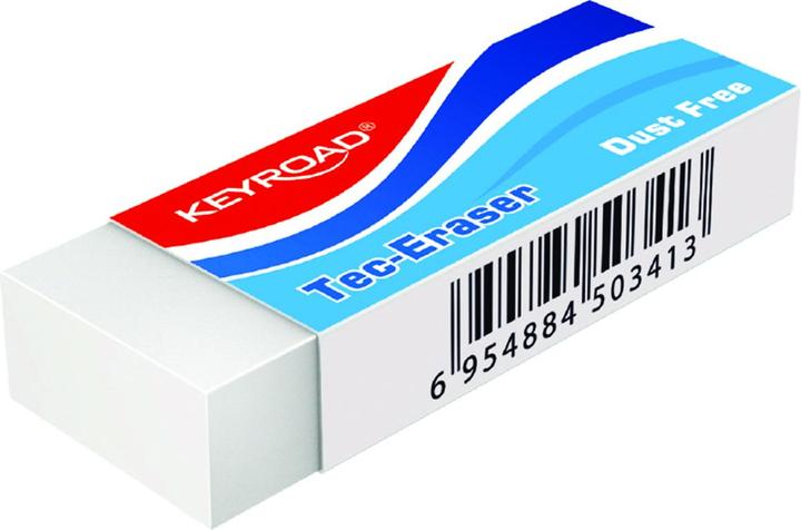 Actual product image Keyroad Tec-eraser universal eraser, 59x21x12mm, packed in display, white