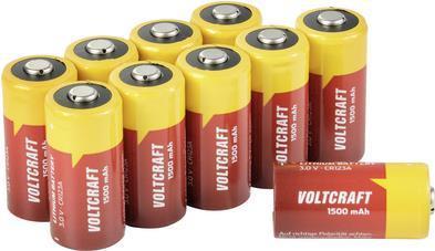Immagine prodotto Voltcraft CR123A 10 pezzi Batteria fotografica CR-123A al litio 1500 mAh 3 V 10 pezzi. (10 pz., RCR123A, 1500 mAh)
