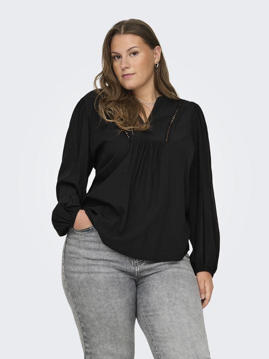 Produktbild Only Normal geschnitten V-Ausschnitt Elastische Bündchen Puffärmel Top Top (48)