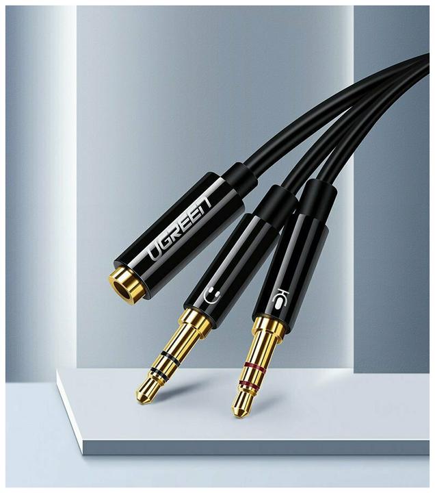 Produktbild Ugreen Mikrofon und Kopfhörer Y Splitter 3.5 mm Klinke (0.20 m, 3.5mm Klinke (AUX))