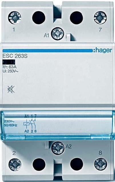 Immagine prodotto Hager Contattore senza ronzio63A 2S 230V ESC263S