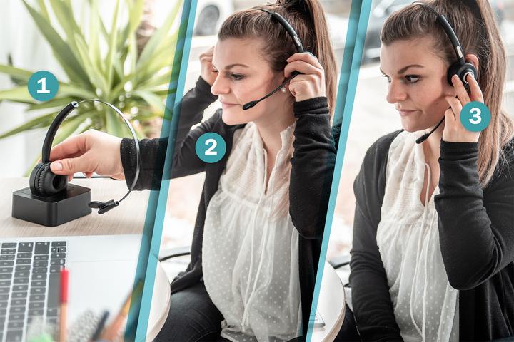 Produktbild Digitus On Ear Bluetooth Headset mit Docking Station (Kabellos)