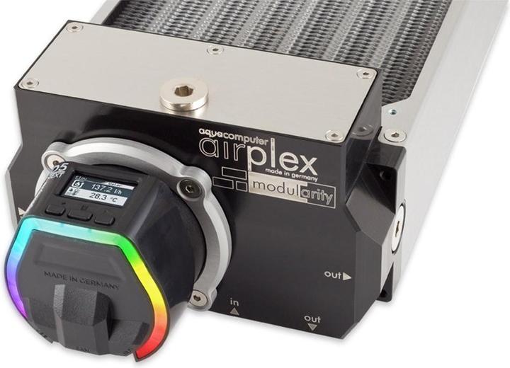Produktbild Aqua Computer AQC airplex modularity system 360mm Alu D5 NEXT Pumpe, Edelstahl-Seitenteile (120 mm)