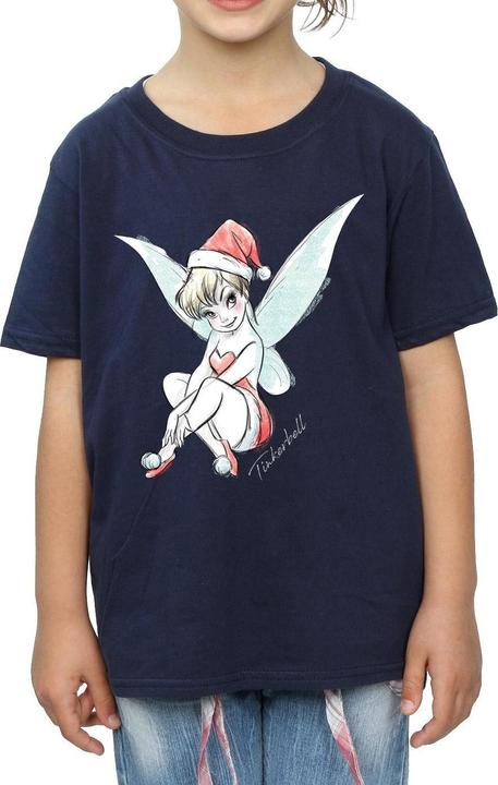 Actual product image Disney Girls Tinkerbell Christmas Fairy Cotton T-Shirt (140, 146)