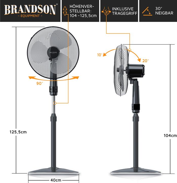 Image du produit Brandson Ventilateur à piédestal (45 dB)