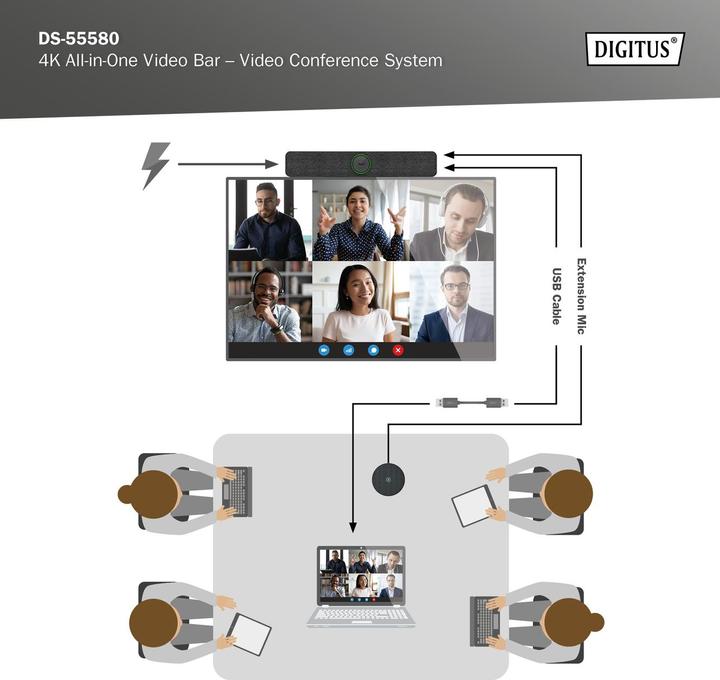 Actual product image Digitus 4K All-in-One Video Bar – Video Conference System