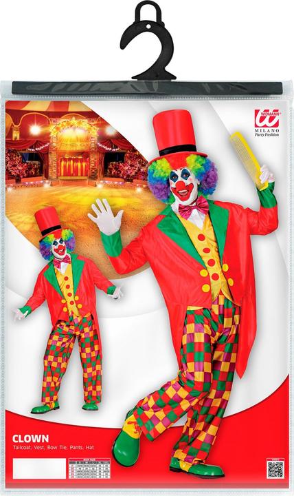 Image du produit Widmann Super clown avec queue de pie, gilet, noeud papillon, pantalon, chapeau (XXL)