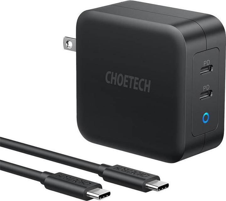 Produktbild Choetech PD6008 2xUSB-C PD 100W GaN mains charger (100 W)