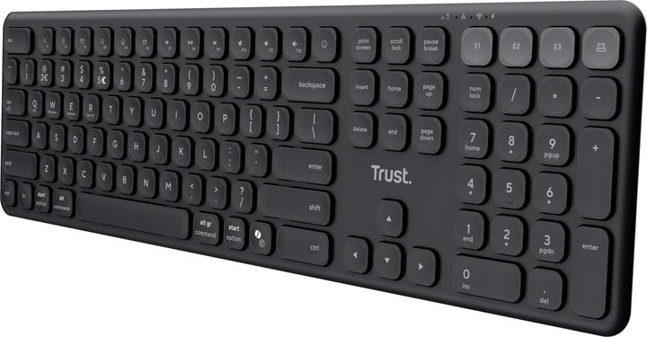 Produktbild Trust Vaiya Kabellose Tastatur für mehrere Geräte - Schwarz DE (DE, Kabellos)