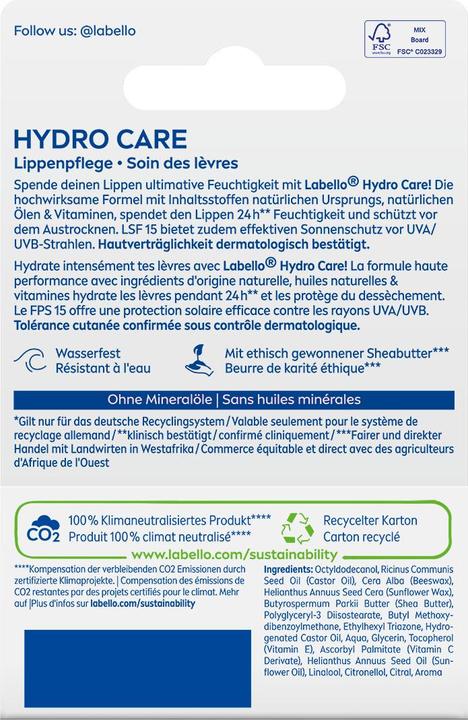 Immagine prodotto Labello Hydro Care (Cura matita)