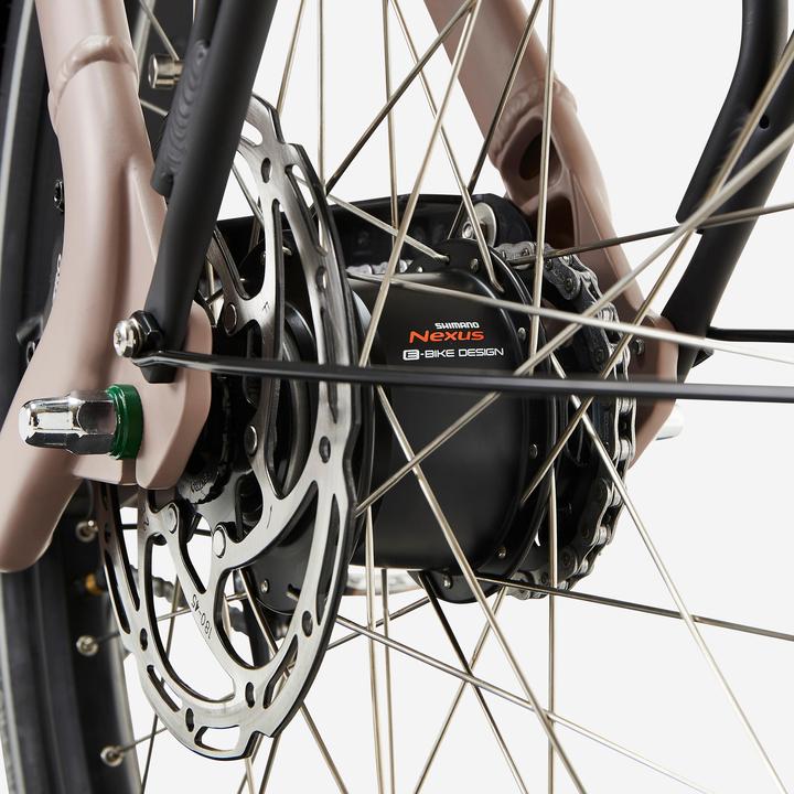 Actual product image Btwin E-cargo bike Long John F900E Family taupe