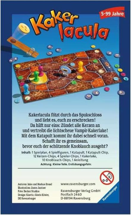 Produktbild Ravensburger RAV20638 - Kakerlacula Mitbringspiel, Brettspiel (NL,DE,IT,FR), für 2-4 Spieler, ab 5 Jahre (Italienisch)