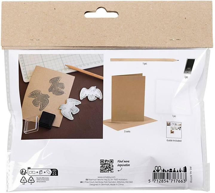 Actual product image Creativ Company Craft kit stamp printing doves