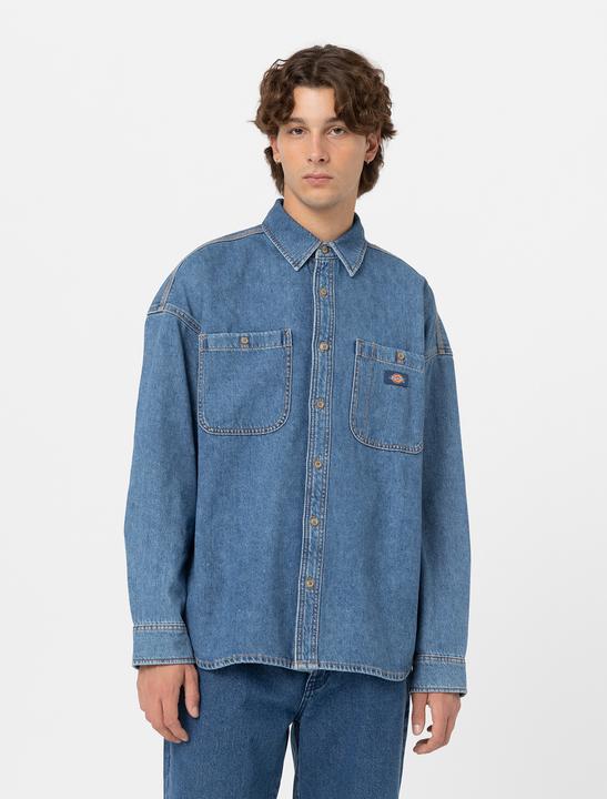 Actual product image Dickies Houston Ls Shirt Classic Blue (XS)