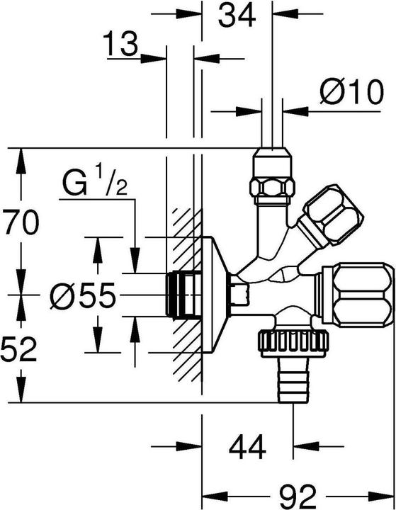Image du produit Grohe Vanne d'angle combinée d'origine WAS