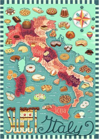 Produktbild Ravensburger Puzzle Map of Italy - Sweet 1000p (1000 Teile)