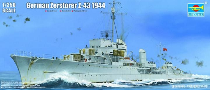 Actual product image Trumpeter German Destroyer Z-43, 1944