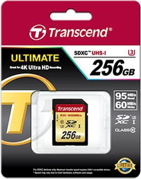 Image du produit Transcend SDXC Ultimate U3 (256 Go, SDXC, U3, UHS-I)