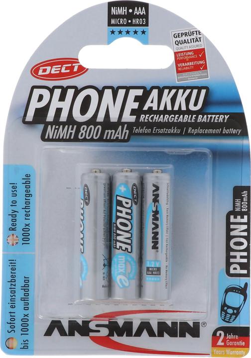 Produktbild Tecxus Telefon Akku AAA ideal für schnurlose DECT Telefon